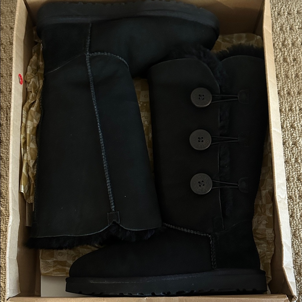 UGG Australia Black Bailey Button Triplet Boots